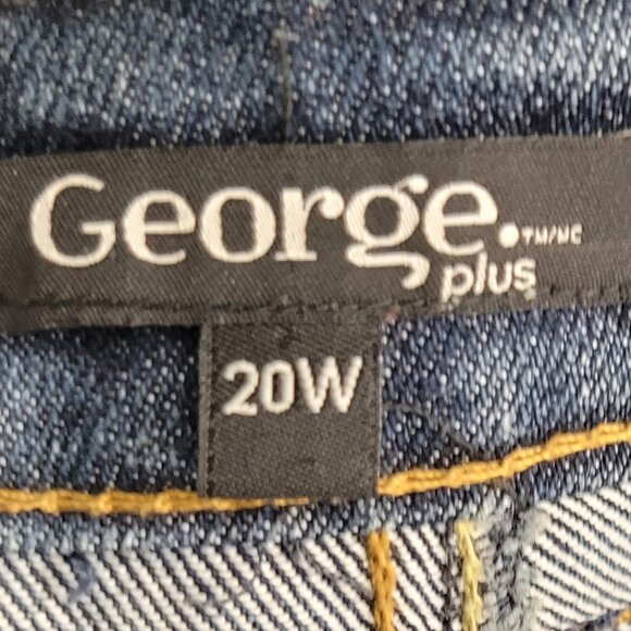 George Plus Women's Blue Denim Front Zipper 4 Pockets Jeans Shorts Size 20W - Picture 7 of 13
